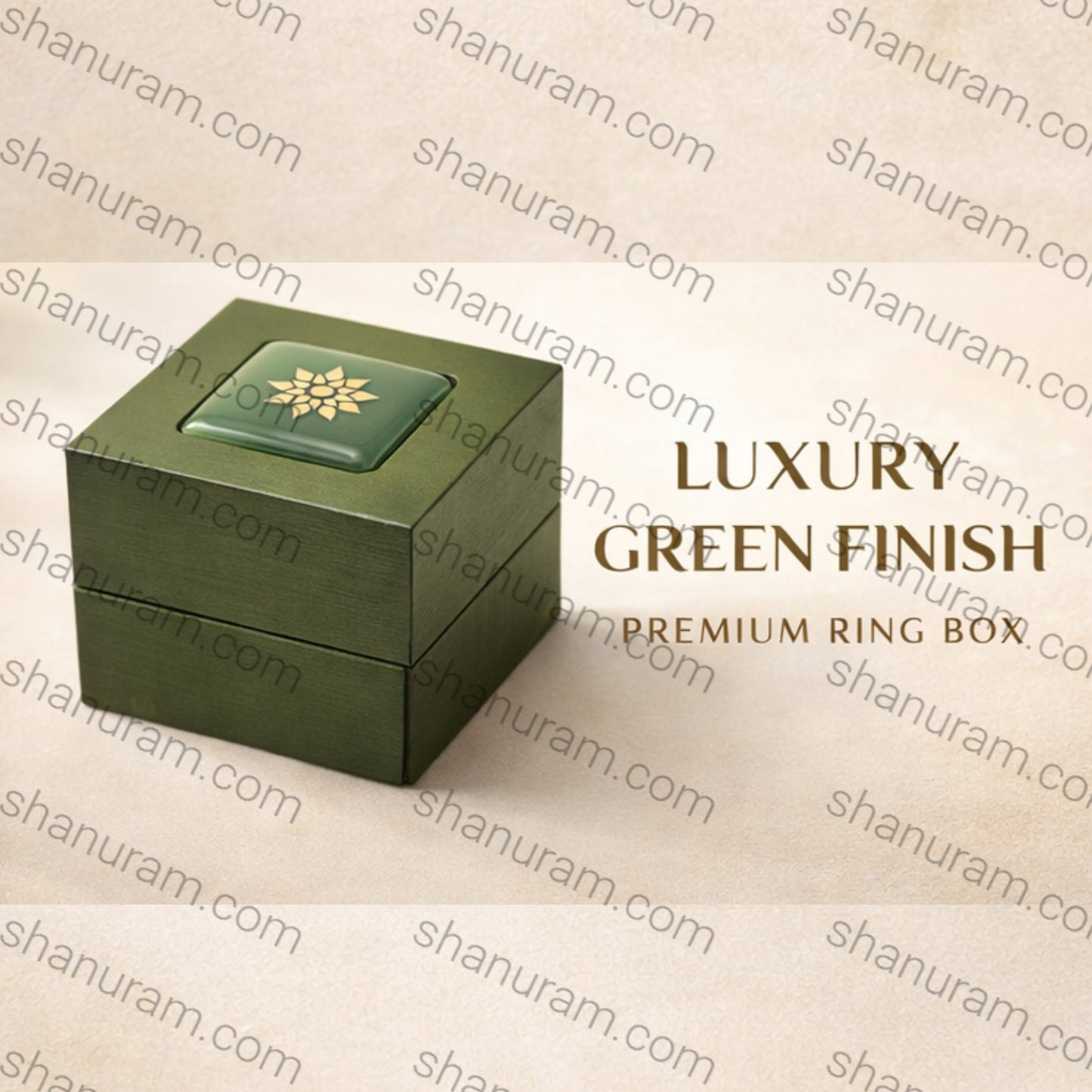 SCJ Luxury Green Ring Box – Premium Velvet Jewellery Ring Storage Box