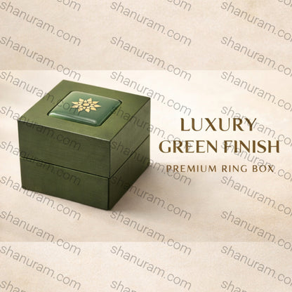 SCJ Luxury Green Ring Box – Premium Velvet Jewellery Ring Storage Box