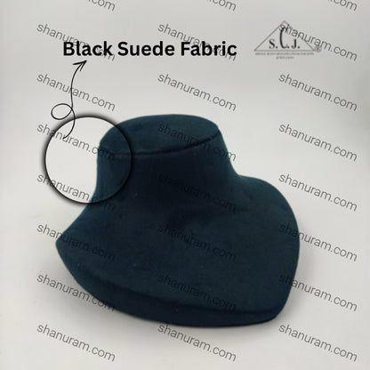 Black Suede Wooden Free-Standing Choker Display Stand – 4 Inches | Premium Jewellery Dummy for Choker Set Display