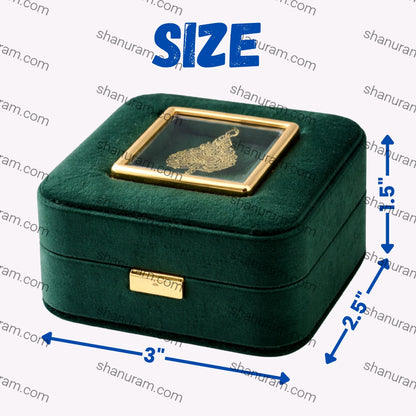 Premium Green Velvet LED Earring & Tops Box with White Suede Interior