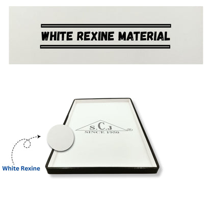 Crocodile White Rexine Fabric Jewellery Display Tray( Large)