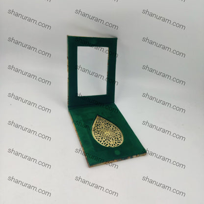 Single coin dark green flower texture box