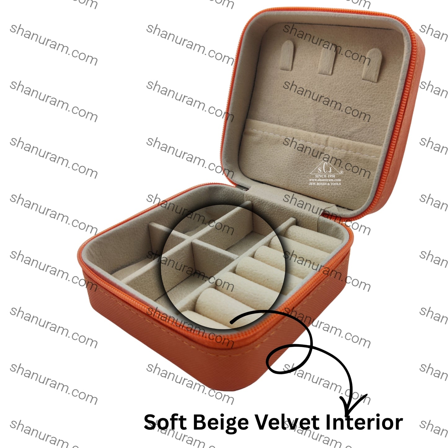 Orange Premium Multi-Function Jewellery Organizer Case for Earrings, Chains & Rings