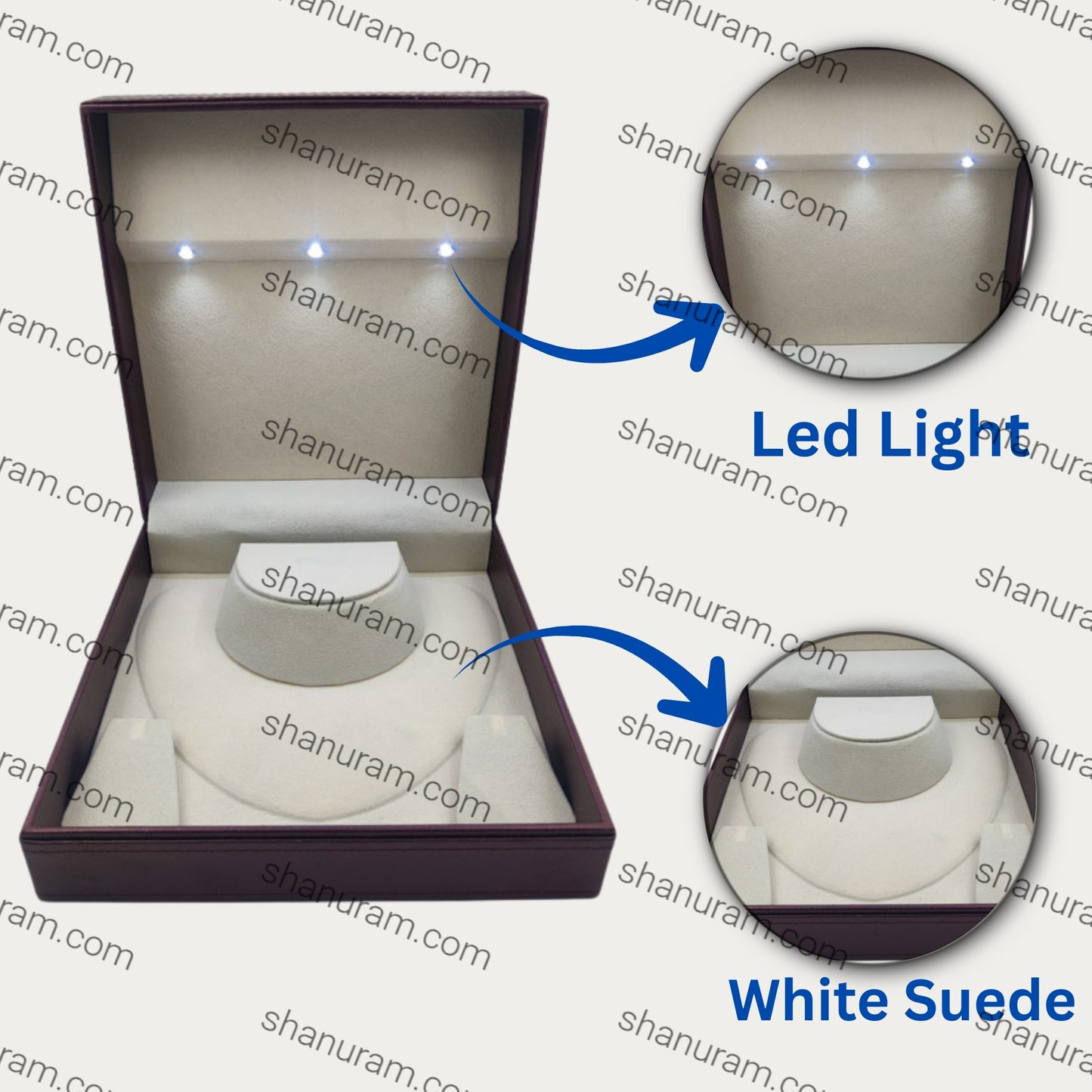 Leather Type Marble Polish Choker Set LED Light Box