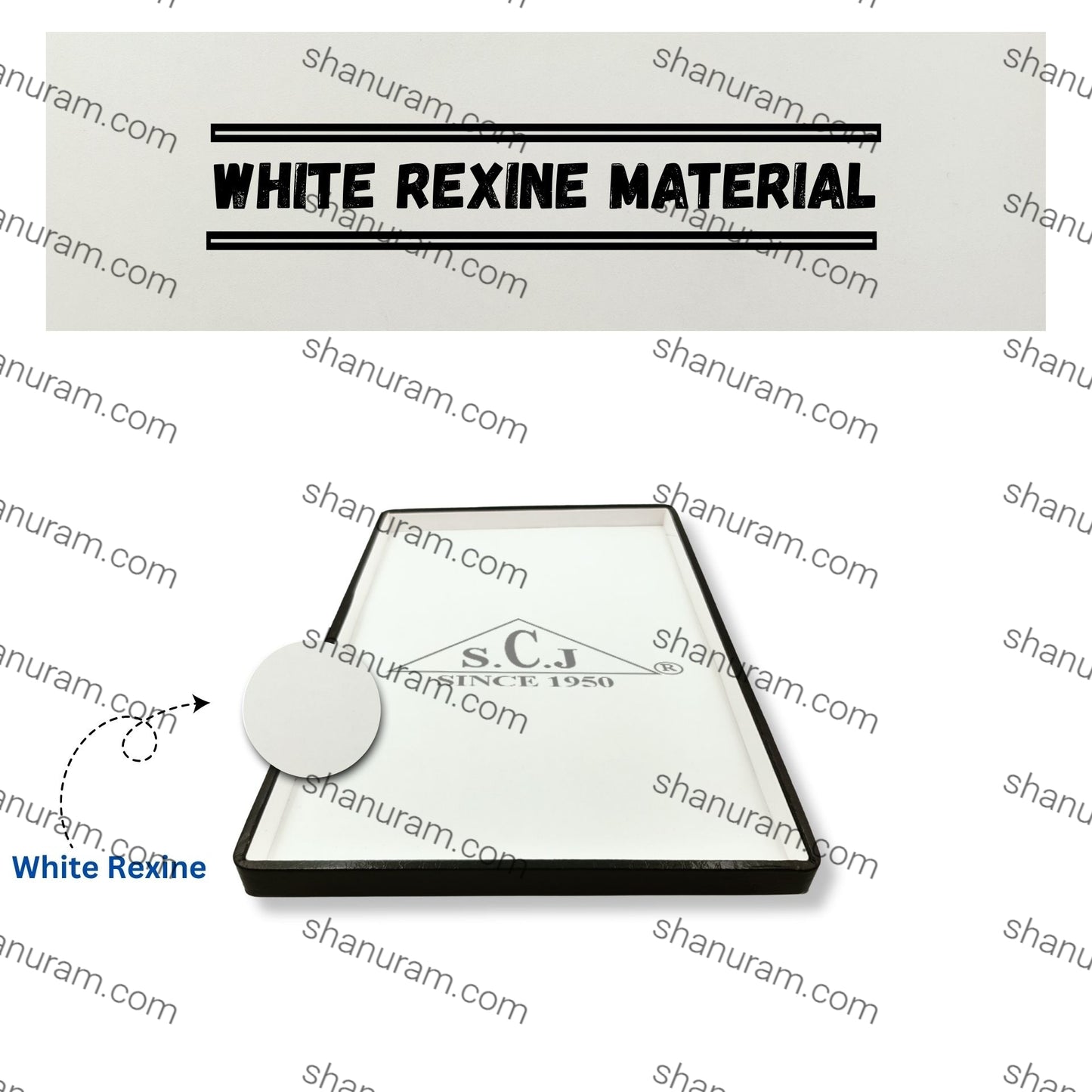 Crocodile White Rexine Fabric Jewellery Display Tray( Large)