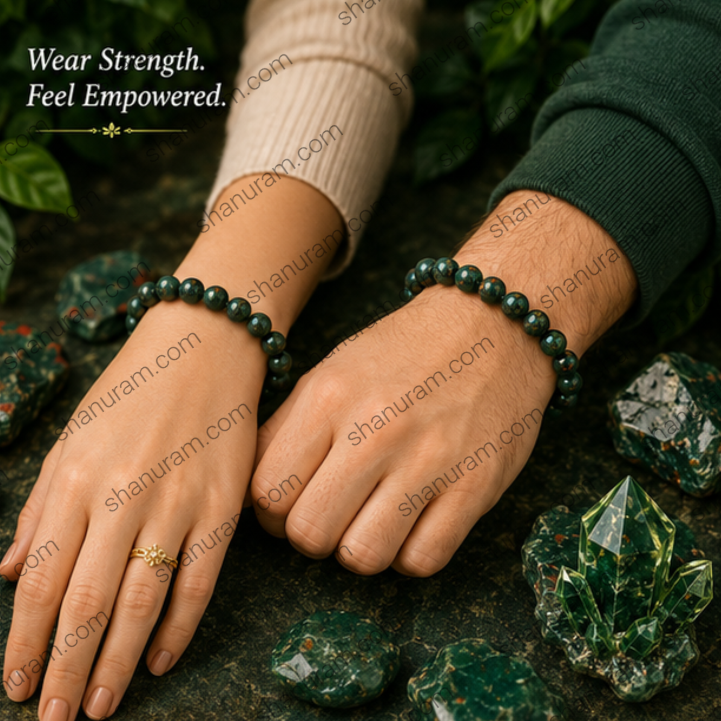 Natural Bloodstone Bracelet – Healing Gemstone Bracelet for Strength, Courage & Protection