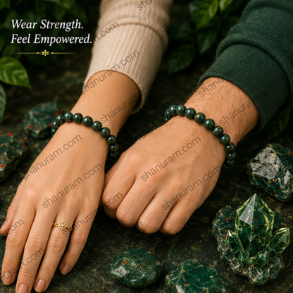 Natural Bloodstone Bracelet – Healing Gemstone Bracelet for Strength, Courage & Protection