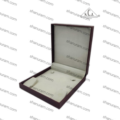 Maroon Crocodile Texture Small Necklace Set Box