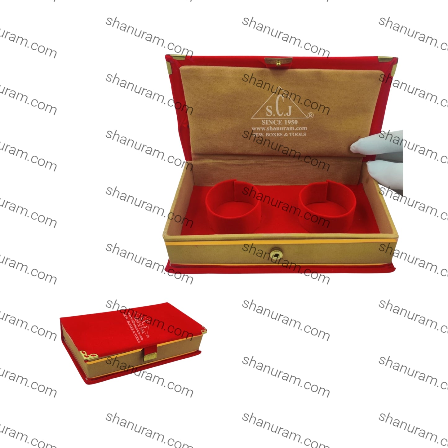 Traditional Velvet Double Bangle Box (NGP) | Double Bangle Jewellery Box