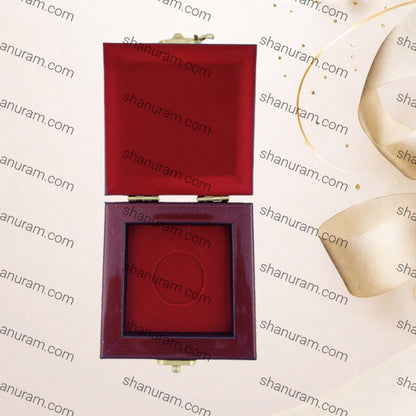 Premium 10g Red Wooden 1-Coin Square Box (Pack of 10) | Elegant Ginni Gift Box for Silver & Gold Coins