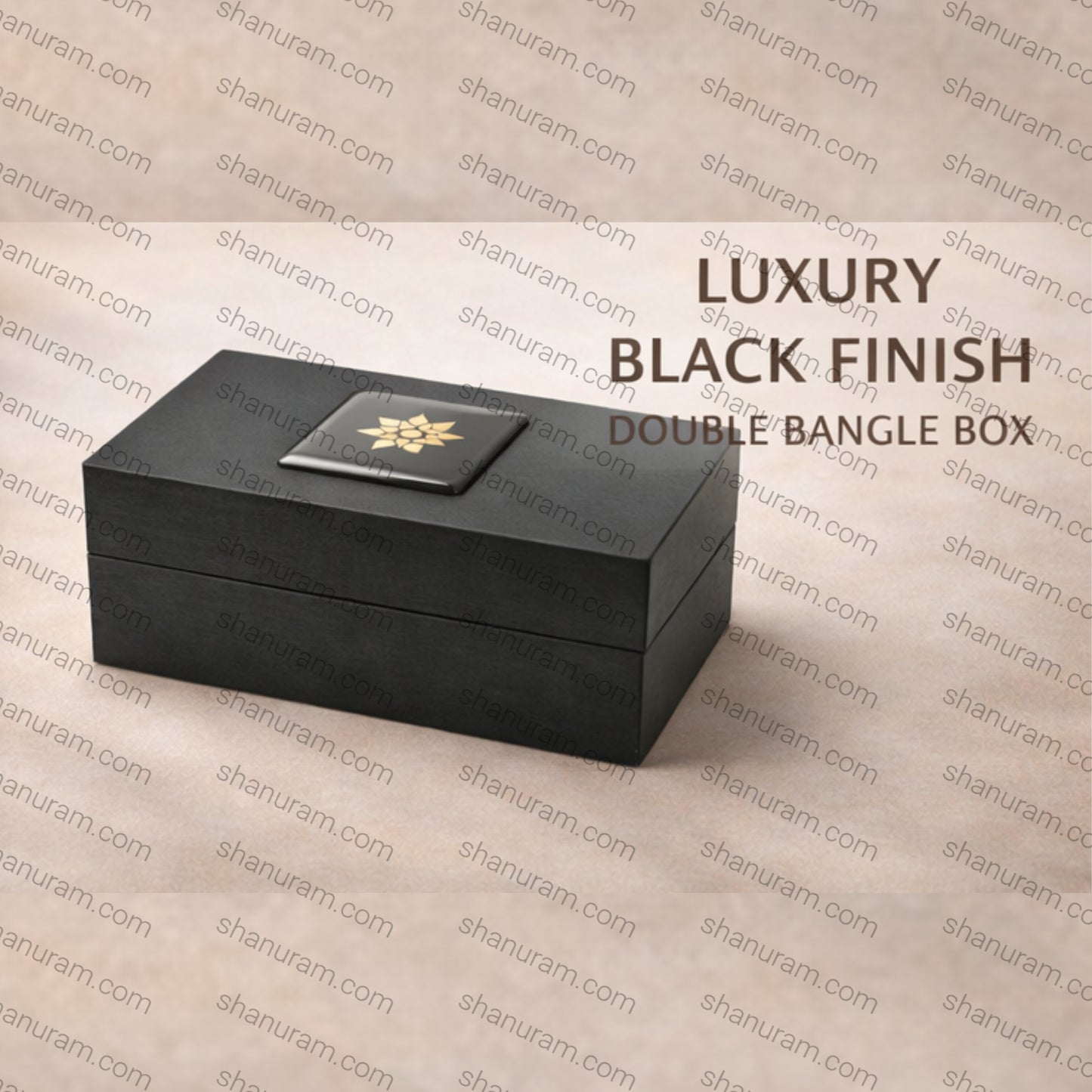 SCJ Luxury Black Finish Double Bangle Box | Premium Jewellery Storage Box