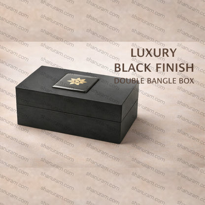 SCJ Luxury Black Finish Double Bangle Box | Premium Jewellery Storage Box