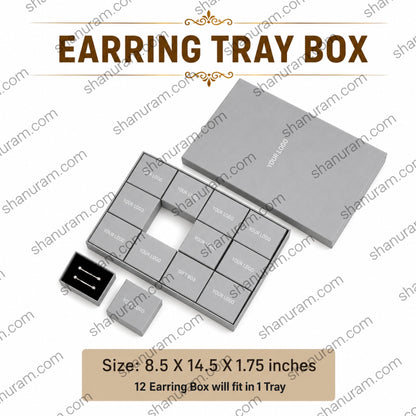 Premium Jewelry Tray Box with Custom Logo | Ring, Earring & Multipurpose Storage Display Tray | Hard Cardboard Gift Packaging