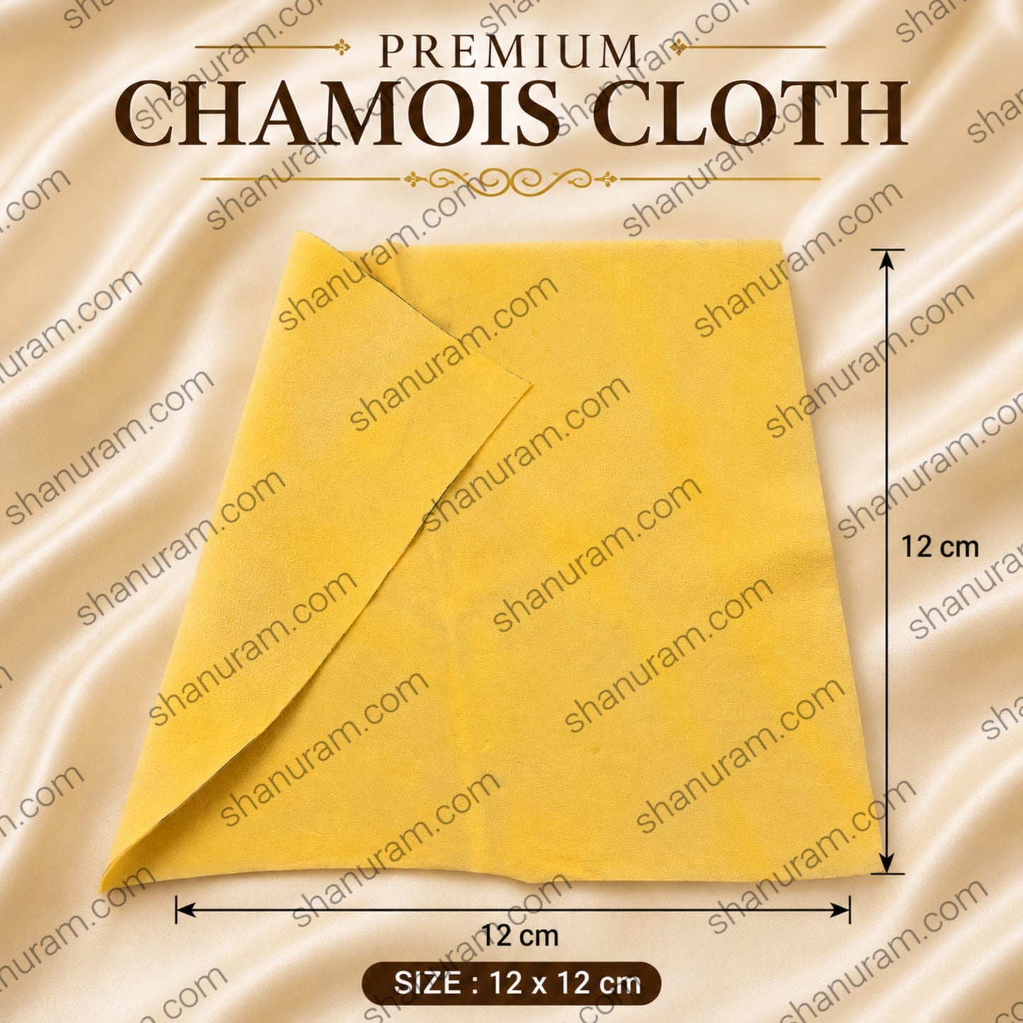 Premium Natural Chamois Leather Cleaning Cloth 12 x 12 cm | Scratch-Free Polishing & Drying Cloth