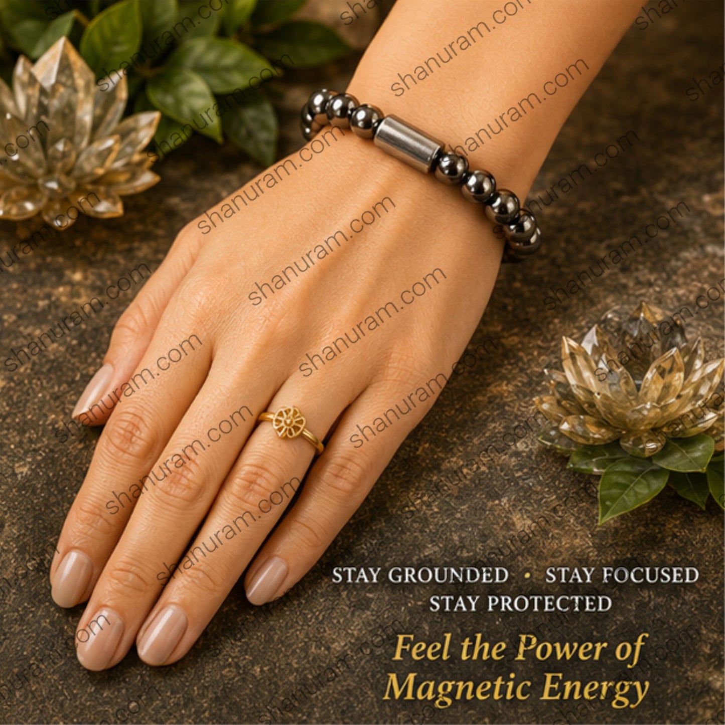 Natural Magnetite Bracelet – Focus, Protection, Balance & Magnetic Energy Bracelet