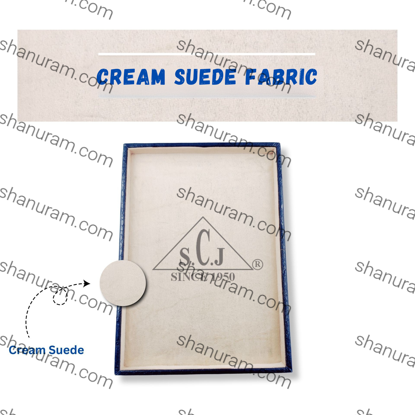 Crocodile Cream Suede Fabric Jewellery Display Tray