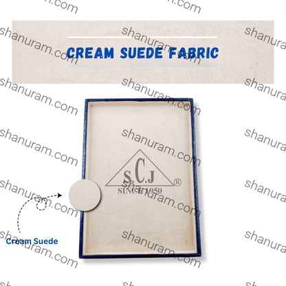 Crocodile Cream Suede Fabric Jewellery Display Tray