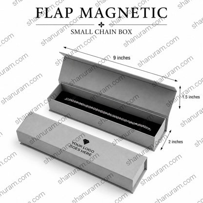 Premium Small Chain Jewellery Box – Slider & Magnetic Flap Hard Cardboard Gift Packaging Box with Custom Logo Printing