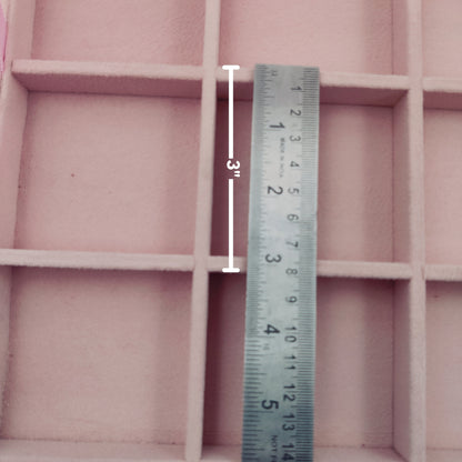 Pink Suede Fabric 12- Grid Universal Stock Display Box