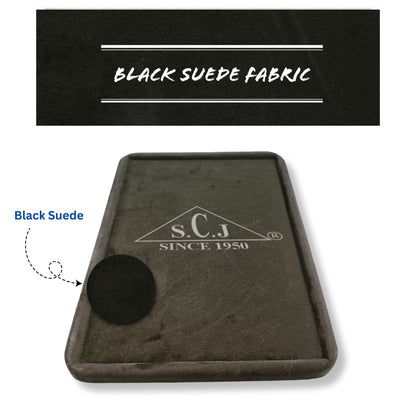 Black Suede Fabric Round Boundary Jewellery Display Tray