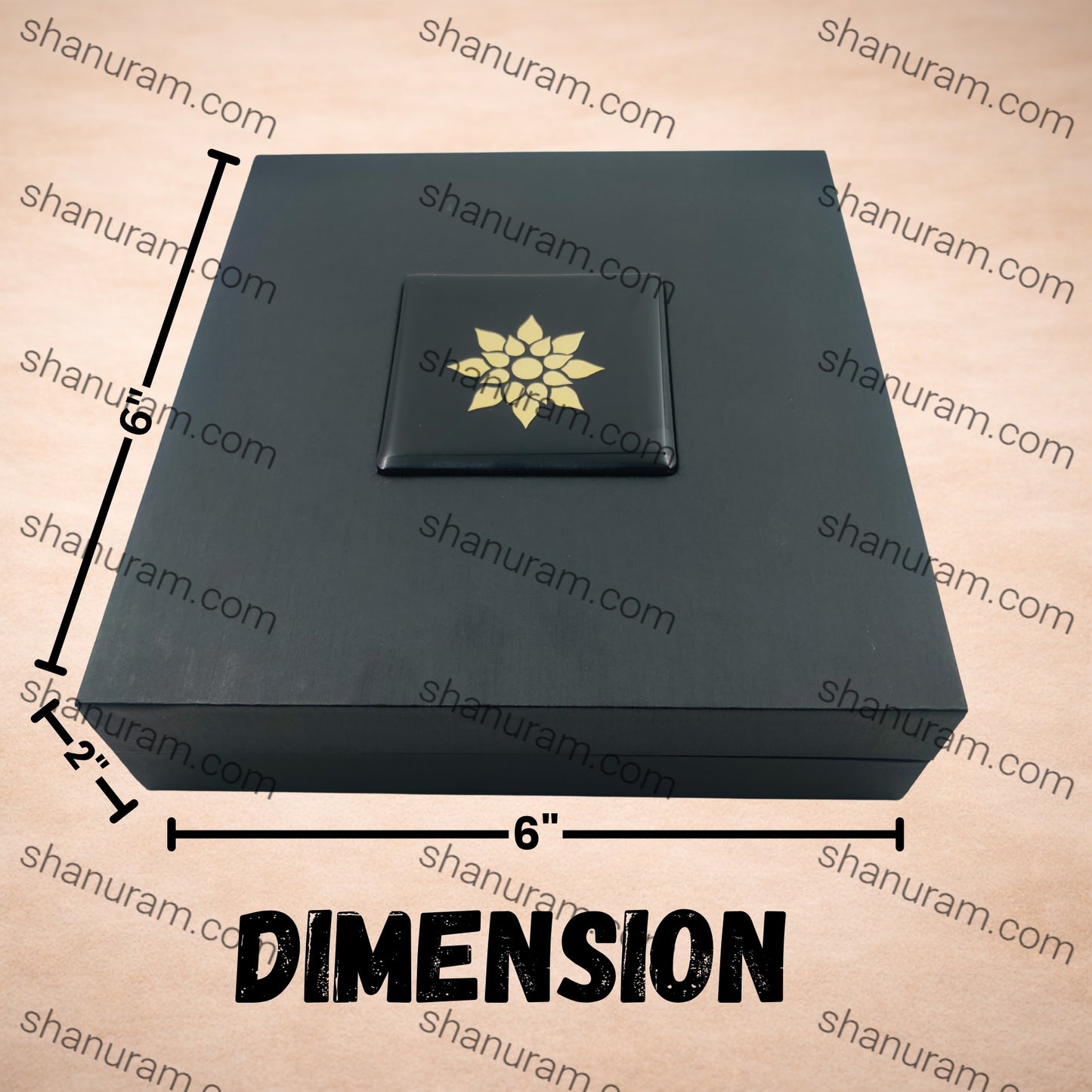 Premium Black Finish Small Necklace Box with Black Suede Interior