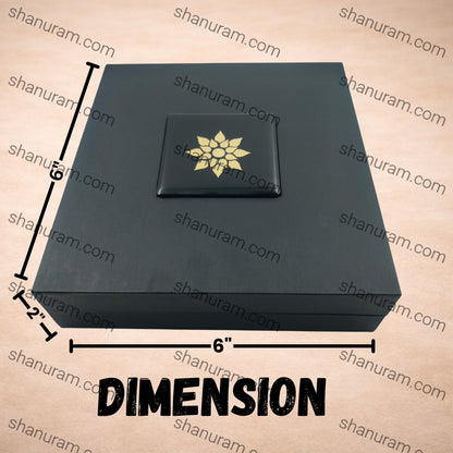 Premium Black Finish Small Necklace Box with Black Suede Interior