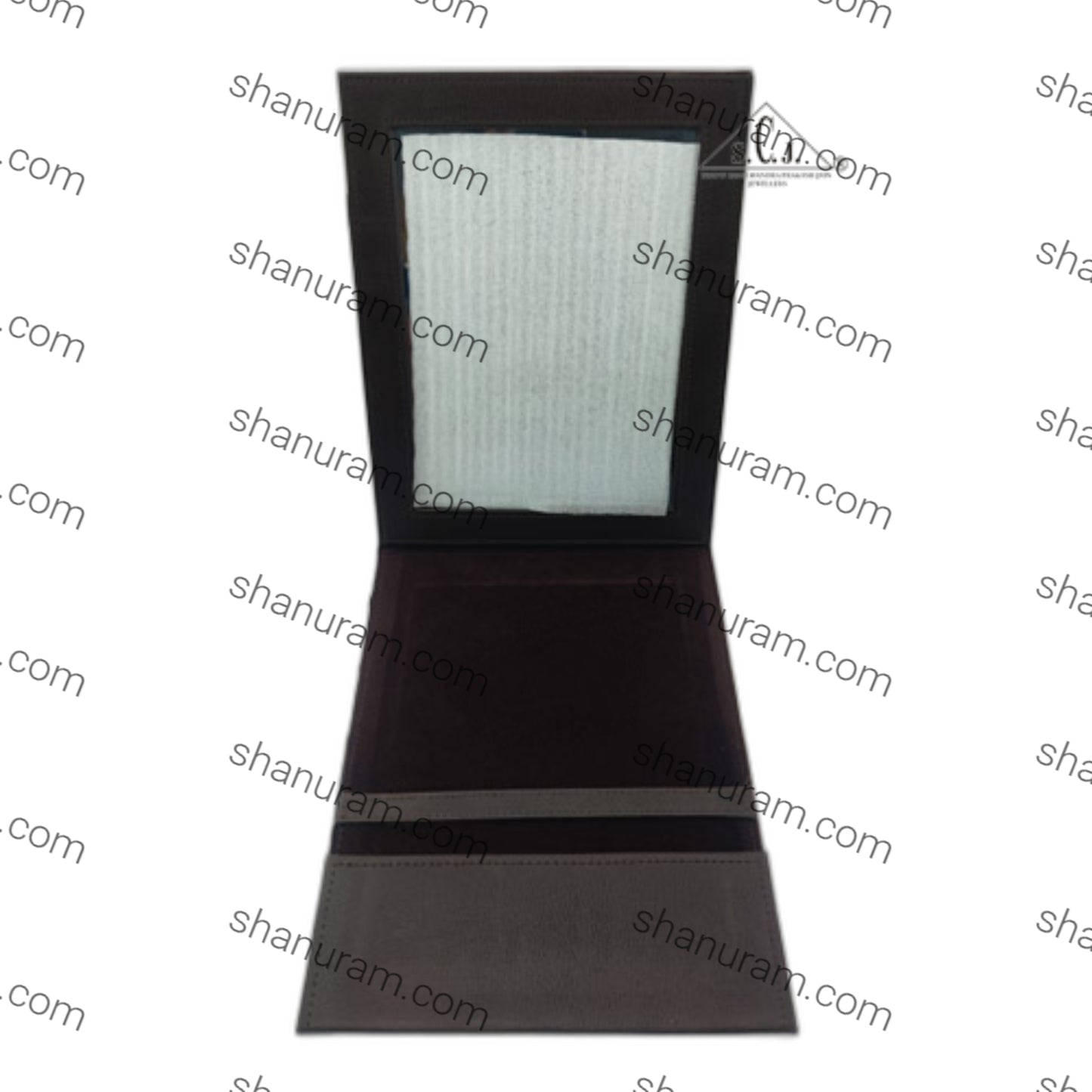 Portable Proffessional Make up Book Mirror With Sturdy Brown PU Leather Frame