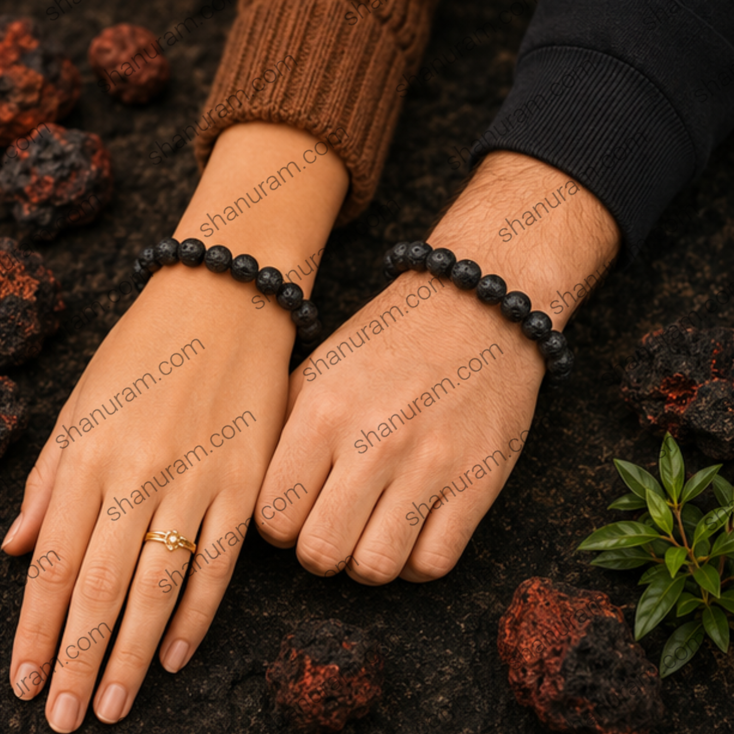 Natural Lava Stone Bracelet for Men & Women | 8mm Volcanic Lava Beads Stretch Bracelet | Strength, Grounding & Confidence