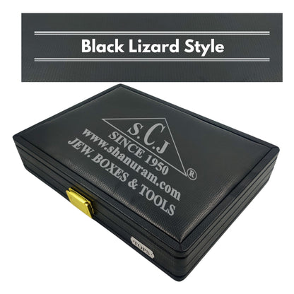 Black Lizard Tops Cream Stock Box | Tops \ Earrings Stock Box | Jewelry Storage Box