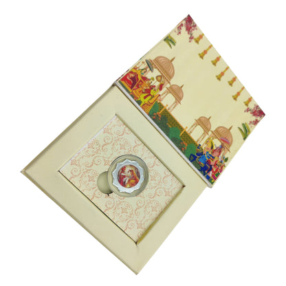 Gram Pure Silver Gift Coin in Premium Hard Cardboard Box | Traditional Indian Design | Baby & Festive Gifting