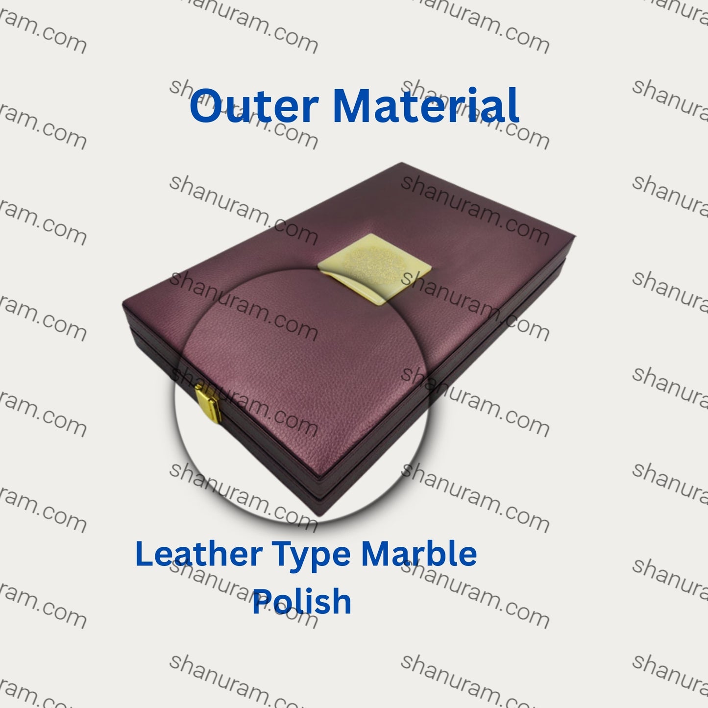 Leather Type Marble Polish Long Necklace Set LED Light Box