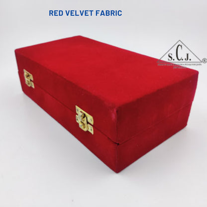 Red Velvet Double Silver Plated Bowl Box