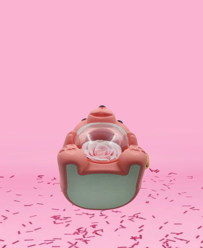 Pink Teddy Bear Rose Ring & Pendant Box, Handmade Ring Box, Engagement Ring Box, Valentine's Ring Box, Cute Keepsafe Box, Birthday Gift Box