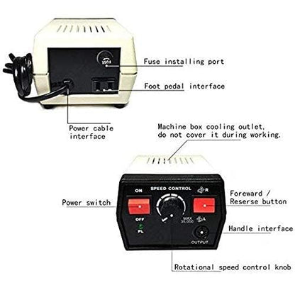 Strong 204 Micro Motor Handpiece & Control Box Polishing Handpiece 220v Polish Motor Grinding Machine for Jewellery/Grinding Polish 35000r/min