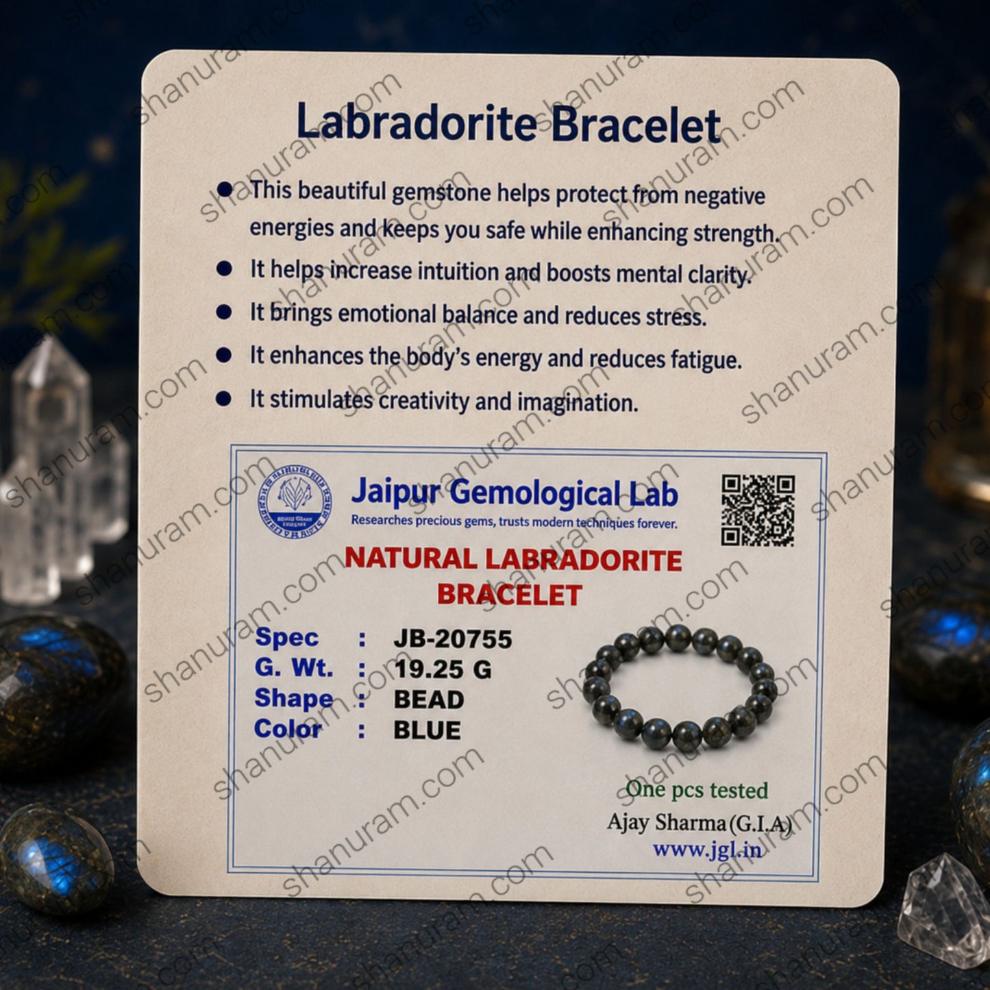 Natural Labradorite Bracelet – Protection, Intuition, Mental Clarity & Positive Energy Bracelet