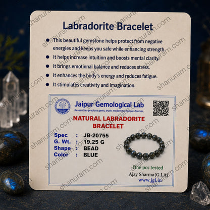 Natural Labradorite Bracelet – Protection, Intuition, Mental Clarity & Positive Energy Bracelet