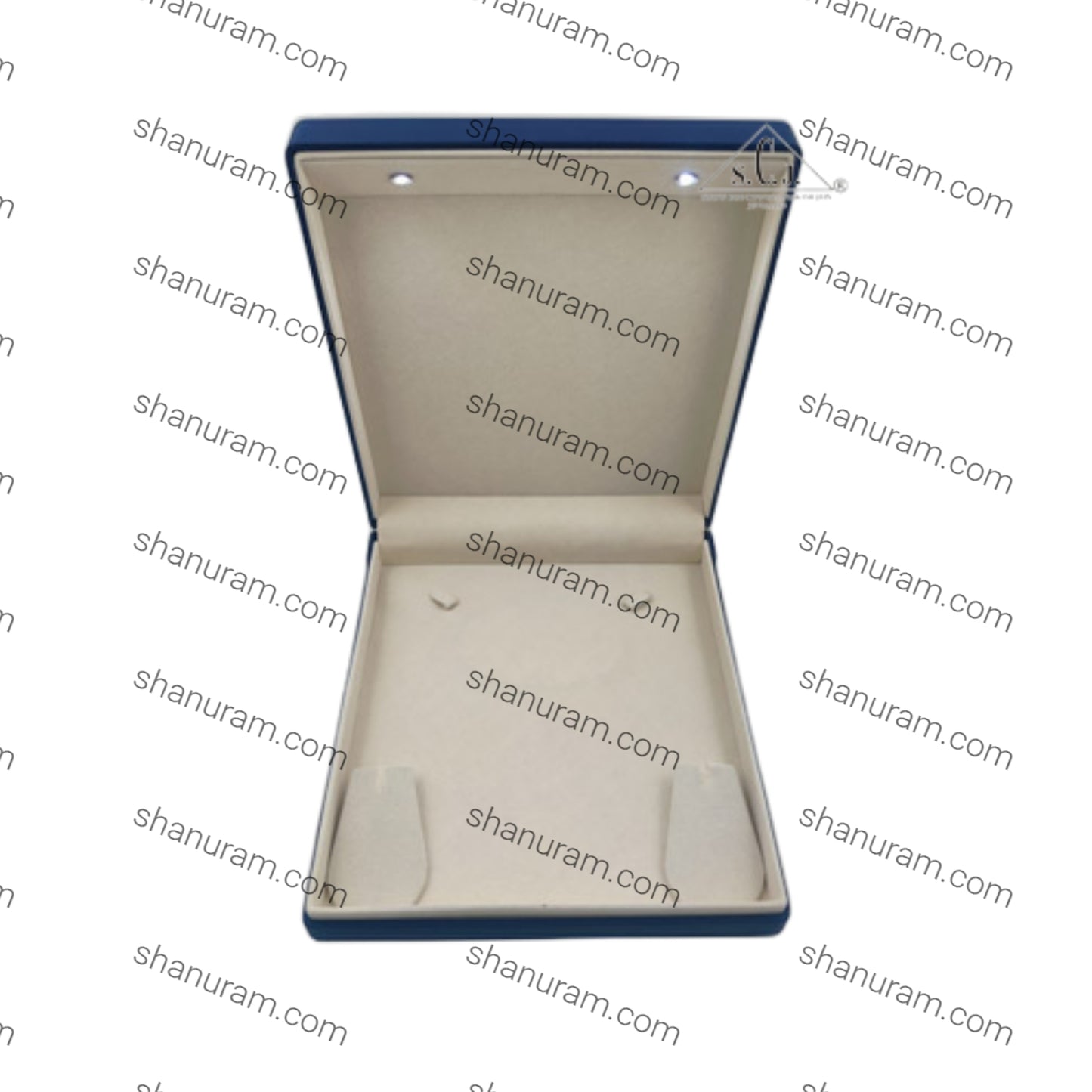 Premium Blue Silk Series Medium Necklace Set LED Light Box