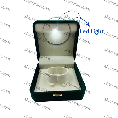 Premium Green Velvet LED Single Bangle Box with White Suede Interior