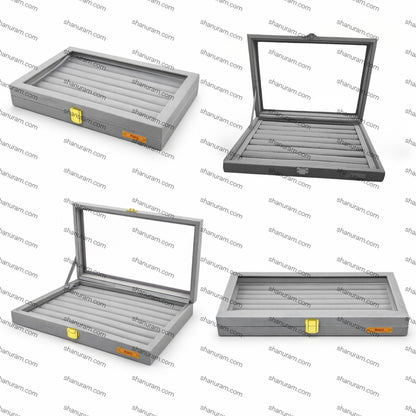 Grey Suede Fabric Ring Stock Display Box | Jewellery Stock Display Box | Ring Display Box