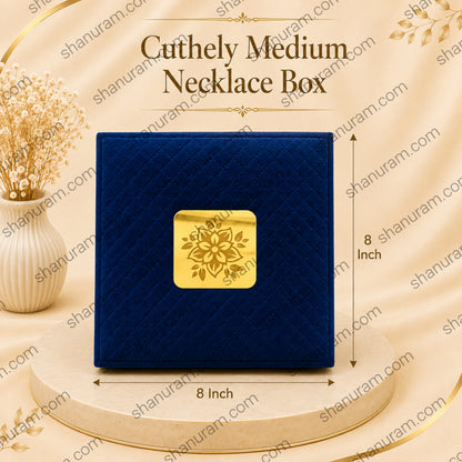 Blue Cuthley Medium Necklace Box with LED Light | Premium Blue Jewelry Gift Box Pack of 2