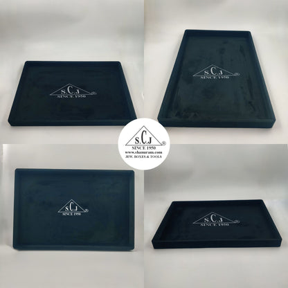 Black Suede Fabric Jewellery Display Tray (Large)