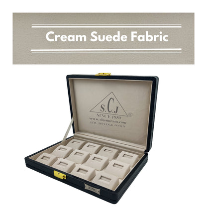 Black Crocodile Ring Cream Stock Box | Ring Stock Box