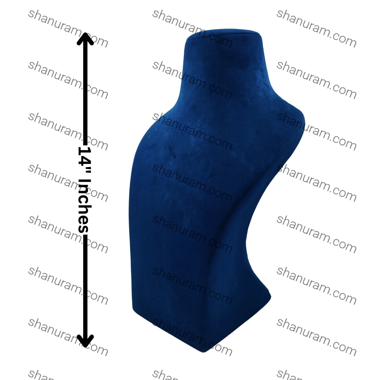 Dummy Navy Blue Suede Necklace Stand with Curve