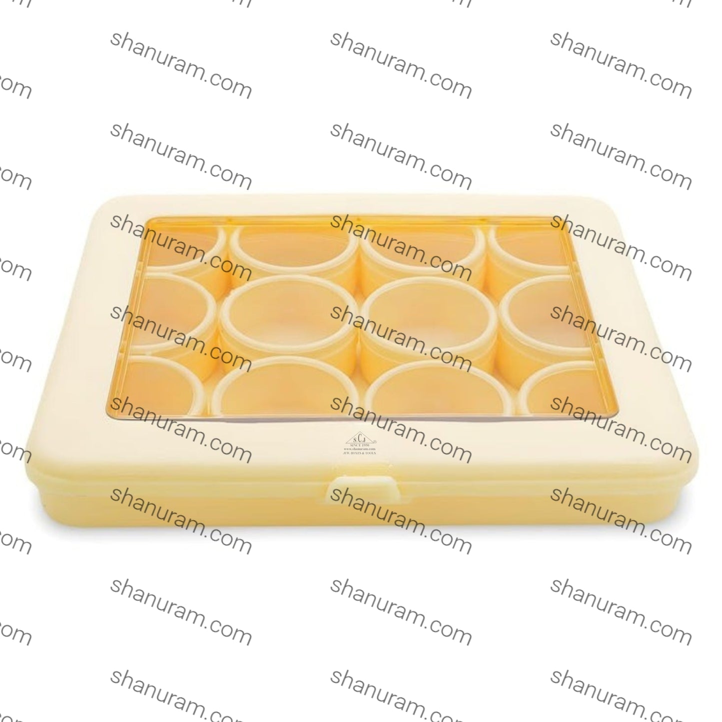 12-in-1 Clear Plastic Organizer Box | Plastic & Glass Storage Case for Gems, Stones, Jewelry & Accessories