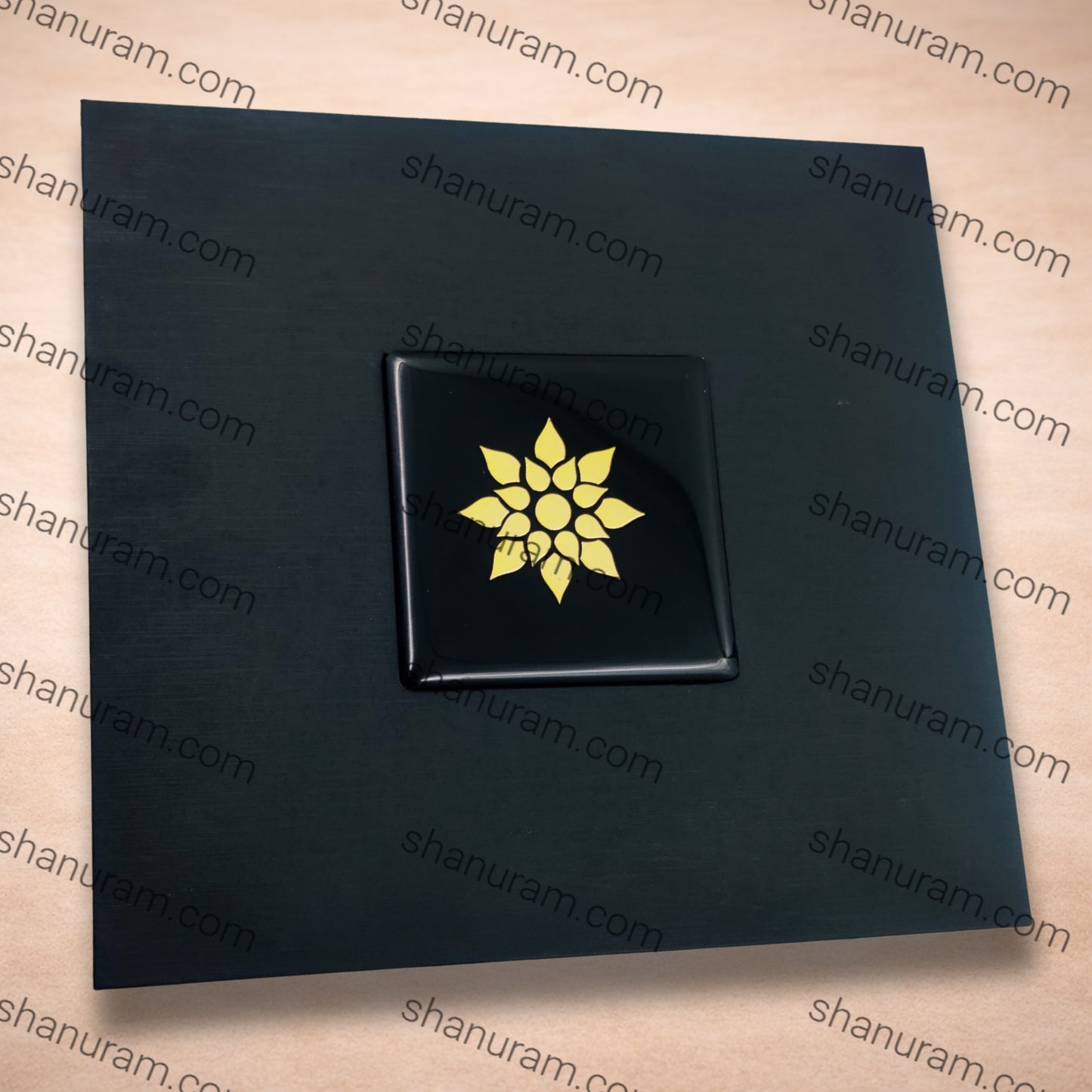 Luxury Black Finish Large Necklace Box with Black Suede Interior