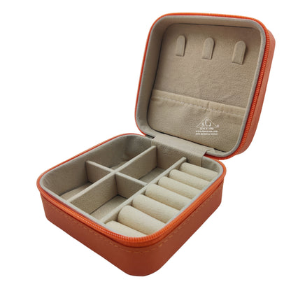 Orange Premium Multi-Function Jewellery Organizer Case for Earrings, Chains & Rings