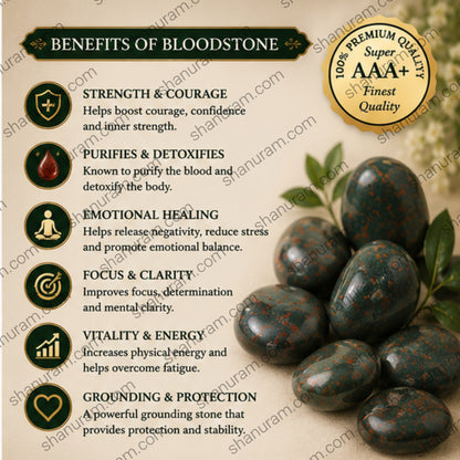 Natural Bloodstone Bracelet – Strength, Protection, Healing & Positive Energy Bracelet