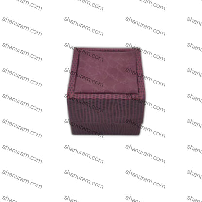 Maroon Crocodile Texture Small Ring Box