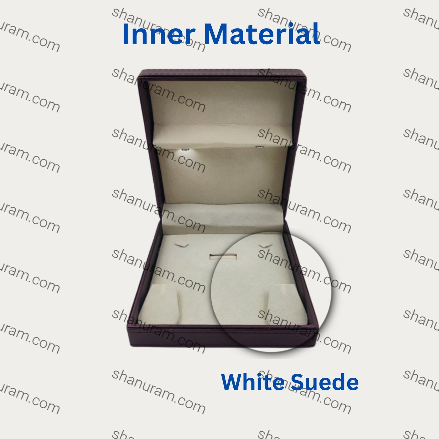 Leather Type Marble Polish Small Necklace Set LED Light Box