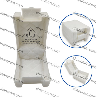SCJ Ring Box – Pack of 10 Off White Plastic Jewellery Boxes with White Cloth Lining